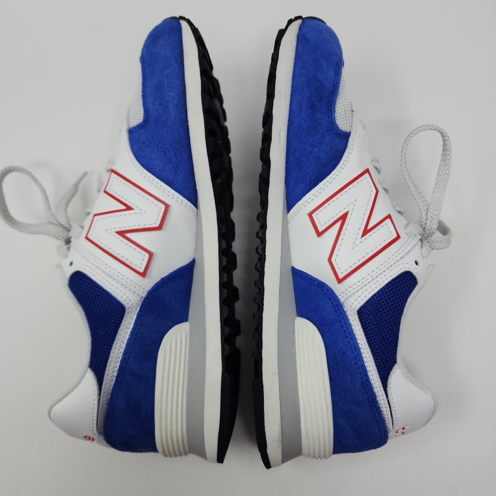 Men's New Balance 574 Red, White, and Blue Casual Retro Athletic Shoe - Picture 4 of 14